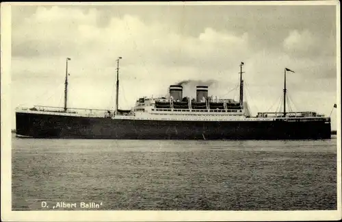 Ak Dampfschiff Albert Ballin, Hamburg Amerika Linie, HAPAG