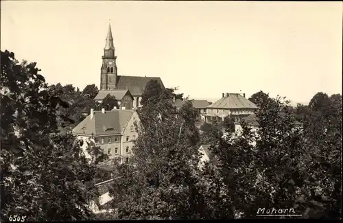 Foto Ak Mohorn Wilsdruff in Sachsen, Stadtansicht, Kirche, Bäume