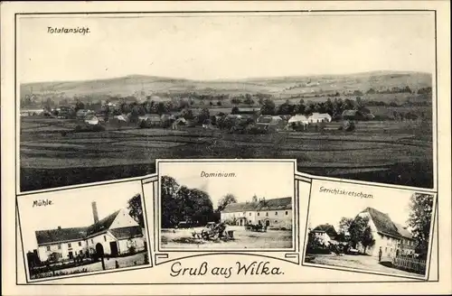 Ak Wilka Sulików Schönberg Oberlausitz Schlesien, Mühle, Dominium, Gerichtskretscham