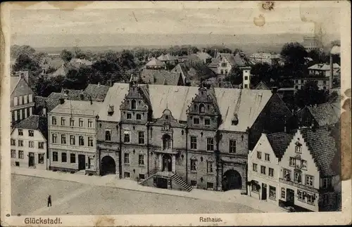 Ak Glückstadt in Schleswig Holstein, Rathaus, Central Hotel, Gastwirtschaft