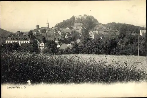 Ak Lindenfels im Odenwald, Stadtpanorama, Burg, Kirche