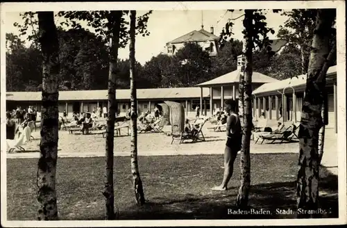 Ak Baden Baden am Schwarzwald, Städtisches Strandbad