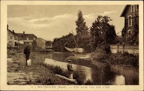 Ak Bourbourg Nord, Une jolie vue sur l'eau, Wasserpartie, Angler