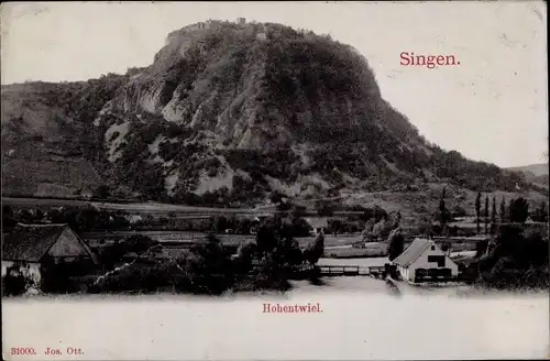 Ak Singen Hohentwiel Baden Württemberg, Panorama vom Ort