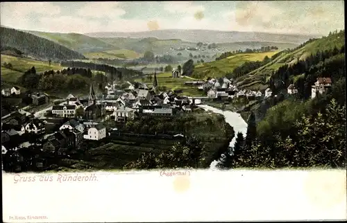 Ak Ründeroth Engelskirchen im Oberbergischen Kreis, Panorama, Aggertal