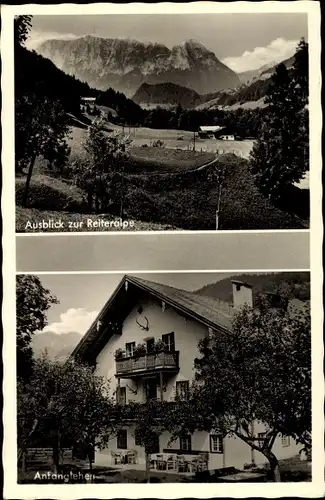 Ak Ramsau im Berchtesgadener Land, Ausblick zur Reiteralpe, Anfangslehen, Joh. Keilhofer