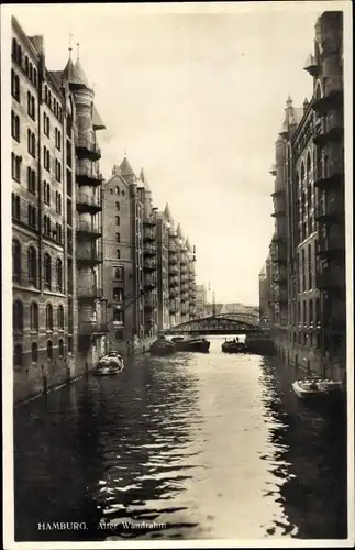 Ak Hamburg, Alter Wandrahm, Brücke, Speicher