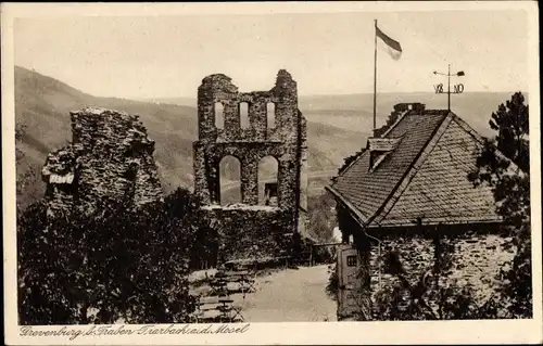 Ak Traben Trarbach Rheinland Pfalz, Grevenburg, Ruine und Gastwirtschaft