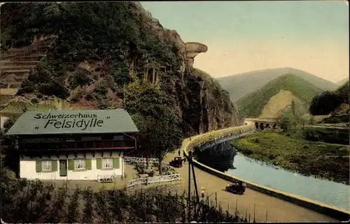 Ak Walporzheim Bad Neuenahr Ahrweiler Rheinland Pfalz, Schweizerhaus Felsidylle, Inh. Emil Mayntz