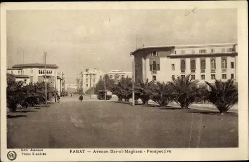 Ak Rabat Marokko, Avenue Dar el Maghzen, Perspective