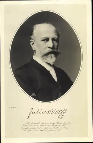 Ak Schriftsteller Julius Wolff, Portrait