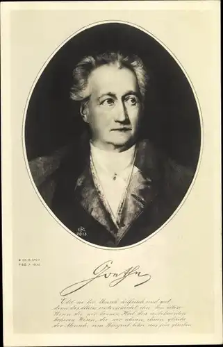 Künstler Ak Schriftsteller Johann Wolfgang von Goethe, Portrait