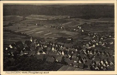 Ak Illingen in Baden Württemberg, Fliegeraufnahme von der Ortschaft