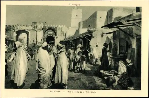 Ak Kairouan Tunesien, Rue et porte de la Ville Sainte