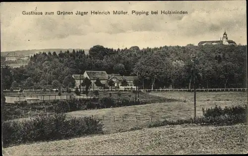 Ak Pipping Holzminden in Niedersachsen, Gasthaus zum Grünen Jäger Heinrich Müller, Gesamtansicht
