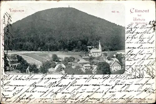 Ak Climont Urbeis Bas Rhin, Blick auf den Ort in den Vogesen, Kirche