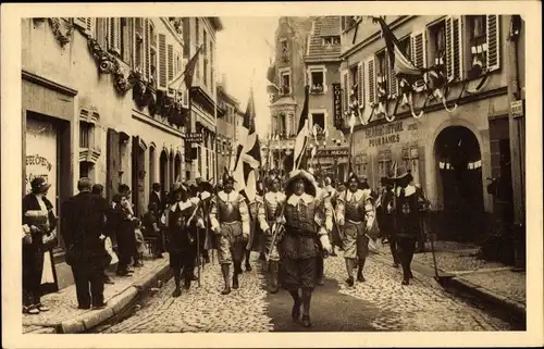 Ak Sélestat Schlettstadt Elsass Bas Rhin, Fetes du Tricentenaire Francais 1634 à 1934, Festumzug