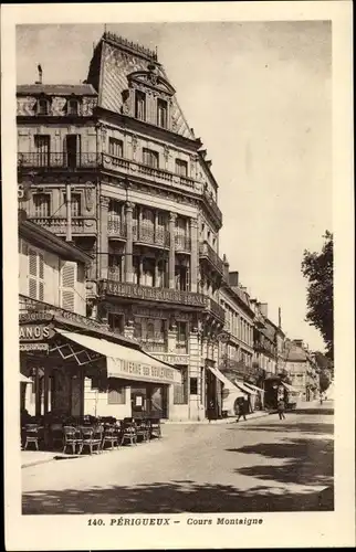 Ak Périgueux Dordogne, Cours Montaigne, Taverne, Credit Commercial de France