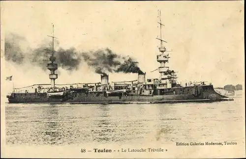 Ak Toulon Var, Französisches Kriegsschiff, Le Latouche Tréville, Croiseur Cuirassé