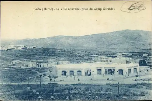Ak Taza Marokko, La ville nouvelle, prise du Camp Girardot