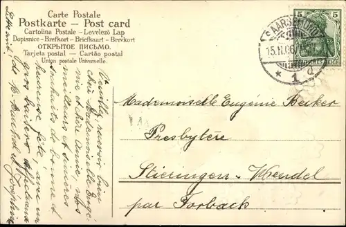 Präge Litho Glückwunsch Namenstag, Mädchen mit Schubkarre, Vergissmeinnicht