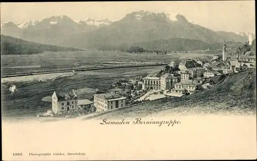 Ak Samaden Kanton Graubünden, Blick auf den Ort mit Umgebung