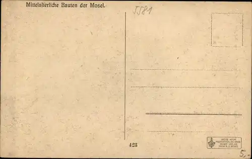 Ak Pünderich Rheinland Pfalz, Fach- und Schnitzwerk von der Festung Monreal, altes Haus an der Führe