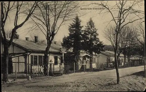 Ak Oberhoffen sur Moder Oberhofen Elsass Bas Rhin, Truppenübungsplatz, Straßenseite