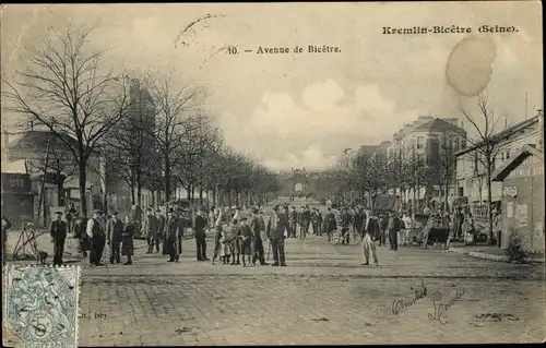 Ak Le Kremlin Bicêtre Val de Marne, Avenue de Bicêtre