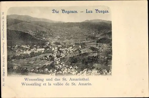 Ak Husseren Wesserling Hüsseren Wesserling Elsass Haut Rhin, vue générale de la vallée de St. Amarin
