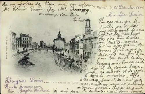 Ak Épinal Lothringen Vosges, A 5 Heures du Matin