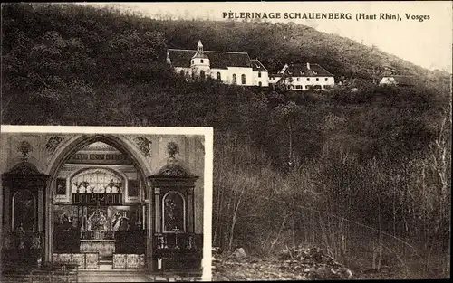 Ak Pfaffenheim Elsass Haut Rhin, Pèlerinage Schauenberg, vue générale, l'Autel