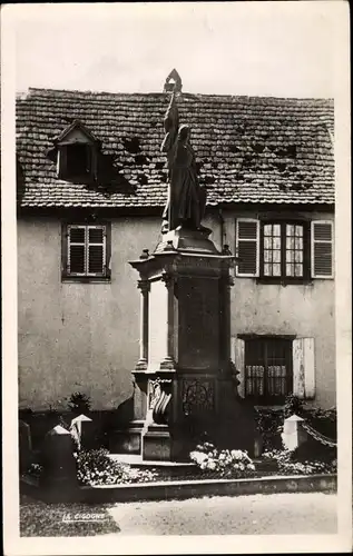 Ak Benfeld Elsass Bas Rhin, Monument aux Morts de la Grande Guerre, Statue de Jeanne d'Arc