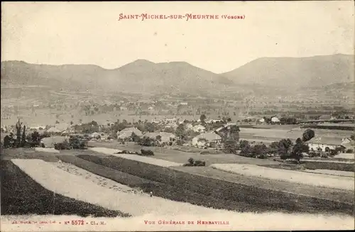 Ak Saint Michel sur Meurthe Vosges, Vue generale de Herbaville, Ortspanorama, Felder