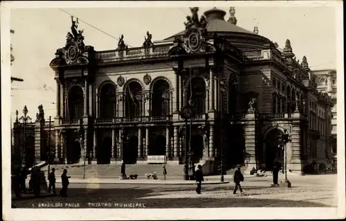 Ak São Paulo Brasilien, Theatro Municipal, Theater