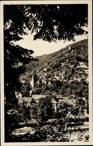 Ak Bad Liebenzell im Schwarzwald, Panorama von Osten, Bahngleise