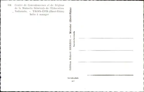 Ak Trois Épis Drei Ähren Elsaß Elsass Haut Rhin, Centre de Convalescence, Erholungsheim, Speisesaal