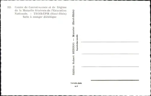 Ak Trois Épis Drei Ähren Elsaß Elsass Haut Rhin, Centre de Convalescence, Erholungsheim, Speisesaal