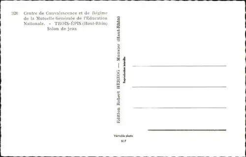 Ak Trois Épis Drei Ähren Elsaß Elsass Haut Rhin, Centre de Convalescence, Erholungsheim, Billardraum