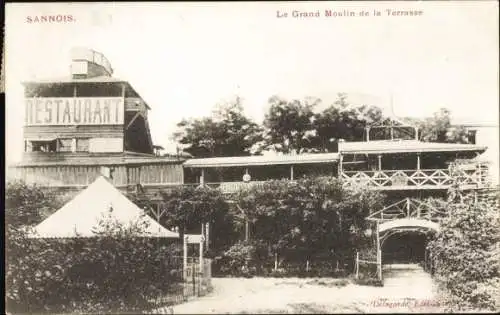 Ak Sannois Val d'Oise, Le Grand Moulin de la Terrasse, Restaurant