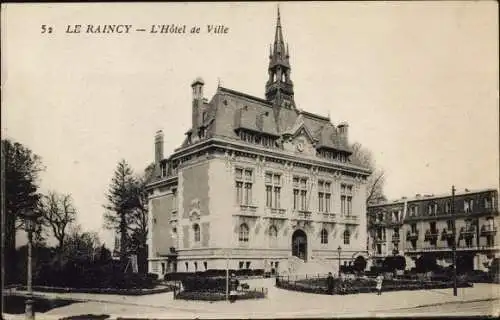 Ak Le Raincy Seine Saint Denis, L'Hotel de Ville, Rathaus