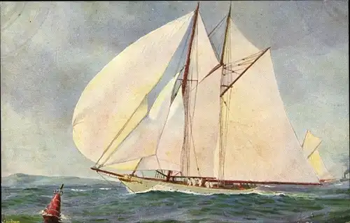 Künstler Ak Rave, Chr., Marine Galerie 211, Segelschiff, SM Yacht Meteor, 1907