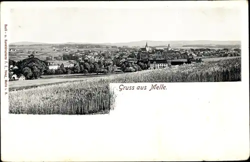 Ak Melle in Niedersachsen, Panorama vom Ort, Felder