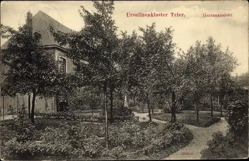 Ak Trier in Rheinland Pfalz, Ursulinenkloster, Gartenansicht