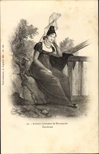 Künstler Ak Anciens Costumes de Normandie, Cauchoise, Frau in Tracht