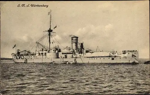 Ak Deutsches Kriegsschiff, SMS Württemberg, Linienschiff, Kaiserliche Marine