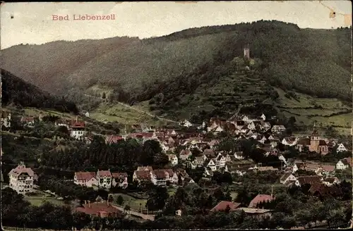 Ak Bad Liebenzell im Schwarzwald, Stadtpanorama, Talansicht, Waldpartie