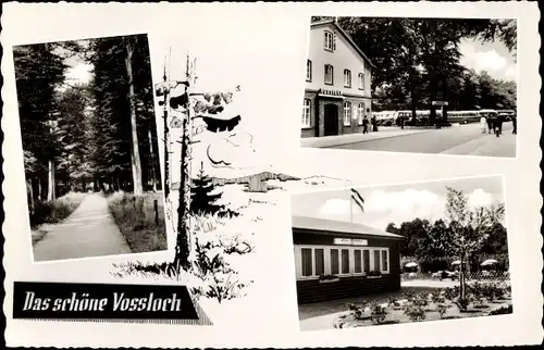 Ak Voßloch Bokholt Hanredder Schleswig Holstein, Hotel Grüner Wald, Inhaber F. Eggert