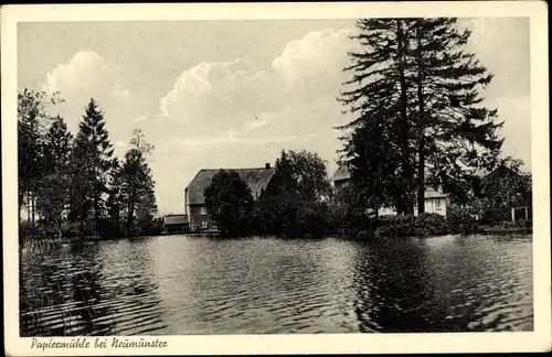 Ak Neumünster in Schleswig Holstein, Papiermühle, Bes. C. Blunck, Uferblick, Panorama