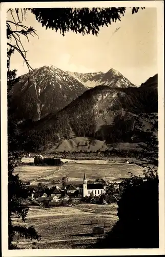 Ak Bad Hindelang im Oberallgäu, Panoramaansicht von Ortschaft, Alpen